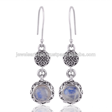 Rainbow Moonstone Gemstone 925 Sterling Silver Earring